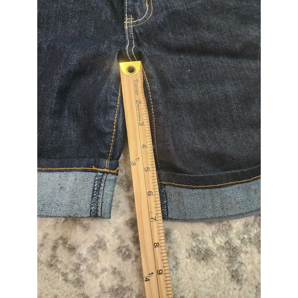 SOUTHPOLE Jean Shorts Womens Dark Blue Wash Hip Hop Y2K Embroidered Size 9 - Picture 3 of 9